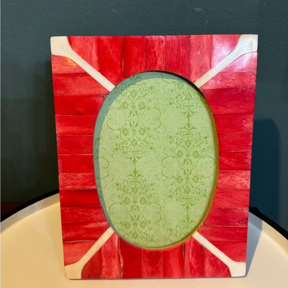 Anthropologie Other - Anthropologie Red Coral Decorative Inlay Photo Frame - Holds 5x7” Picture